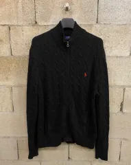 ポロ ラルフローレン ケーブルニット ジップアップ カーディガン XL