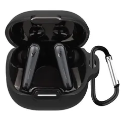 【数量限定】Soundcore Liberty Anker 4 NC ケースシリコン製 全面保護 For 落下防止 キズ防止 耐衝撃 YAODLE 装着充電可能 軽量小型 カラビナ付き(ブラック)