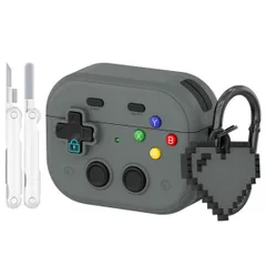 【人気商品】3 ケース Pro カバー（クリーニングキットとラブペンダント付き）ワイヤレスノイズキャンセリングイヤホン 柔らかい シリコン製 装着充電可能 全面保護 AirPods 軽量 落下防止 防止 キズ防止 2025新登場】For 指紋防止 防水 耐衝撃