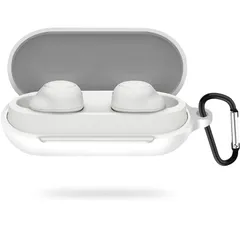 【人気商品】WF-C700N SONY ケース ソニー WF-C700N シリコン製 For 全面保護 落下防止 キズ防止 耐衝撃 YAODLE 装着充電可能 軽量小型 カラビナ付き(ホワイト)