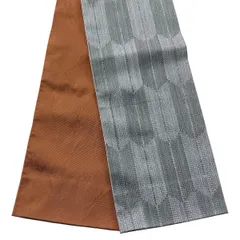 【美品】半幅帯 優品 矢羽根 灰色 化繊 【中古】