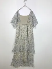 MERCURYDUO マーキュリーデュオ 定価16500円 フラワーニットドッキングティアード ワンピース sizeM/ミントグリーン ■◆レディース