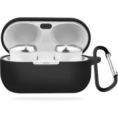 【数量限定】Technics EAH-AZ80 EAH-AZ80 ケースシリコン製 全面保護 Technics 落下防止 パナソニック(Panasonic) キズ防止 ケース 耐衝撃 装着充電可能 For 軽量小型 YAODLE カラビナ付き(ブラック)