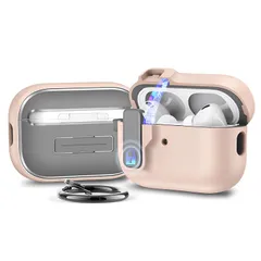 【在庫処分】カバー 3 可愛い軽量 おしゃれイヤホンAirpods カラビナ付き 安全ロック付きカバー 対応 耐衝撃 対応 ケース 落下防止人気イヤーピース充電対応カード 第3世代 Airpods (ピンク) Anlalish