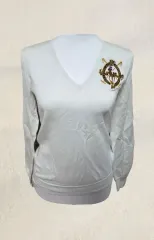 レア Polo Ralph Lauren（ポロラルフローレン） 生白 BIGロゴ Vネック ニット T