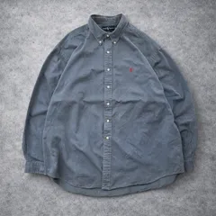 古着  Ralph Lauren ラルフローレン BLAKE 長袖 ボタンダウンシャツ XXLサイズ ブルー オーバーサイズ