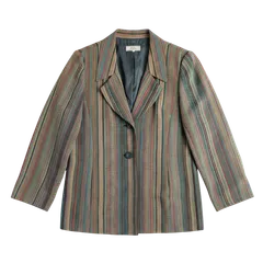 レリアン leilian ジャケット テーラード ストライプ 日本製 裏地付き マルチカラー イエロー系 9サイズ 984913