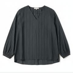 美品】wb ダブルビー シアー切替 カットソー ブラウス ブラウン 40 