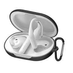 【在庫処分】AeroFit用保護カバー カバー 保護ケース ケース シリコンケース 装着充電可能 用 全面保護 AeroFit 落下防止 キズ防止 Soundcore 耐衝撃 Anker 防塵 軽量 For 収納 YAODLE カラビナ付き(ブラック)