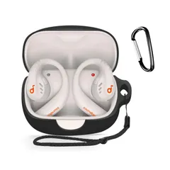 【数量限定】Anker Anker キズ防止 Soundcore Soundcore 全面保護 AeroFit AeroFit 装着充電可能 防塵 Pro Pro 防水 対応インイヤーヘッドホン用ヘッドホンケース 耐衝撃 カラビナ付き 【HUKWIMO】 [ブ