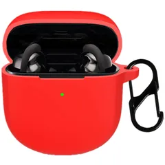 【人気商品】紛失防止 耐衝撃 落下防止 装着充電可能 全面保護カバー IIシリコンケース カラビナ付き Earbuds QuietComfort Bose (赤) ケース適応 Ankersaila