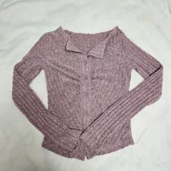 ミュートパープル スリムフィットカーディガン