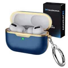 【人気商品】2 用 Pro ケースエアーポッズ プロ 2 用 レザーケース レザー製 AirPods 全面保護カバー 落下防止 耐衝撃 防塵 装着充電可能 防水 TALENANA カラビナ付き 分離式 AirPods Pro 第二世代用のケース (ブルー)