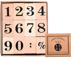 ★fogman 数字スタンプ 木製スタンプ かわいい おしゃれ 曜日 月 大きい 小さい セット (数字)