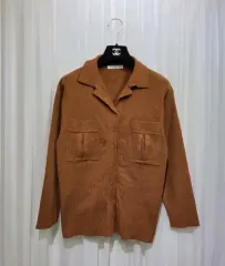 44-66 ゴージ カラーネック ニット カーディガン レディース カジュアル フリーサイズ ヴィンテージ コーデ