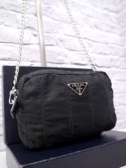 美品◇ PRADA プラダ ナイロンxレザー クロスボディ ショルダーバッグ