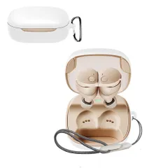 【人気商品】For オーディオテクニカ ATH-CKS50TW ケース 柔らかなシリカゲルのスポーツクールなデザイン 衝撃吸収 防水 防塵 軽量 紛失防止用のフックを搭載した スリムソフト ケースカバー オーディオテクニカ ATH-CKS50TW カバー（ホワ