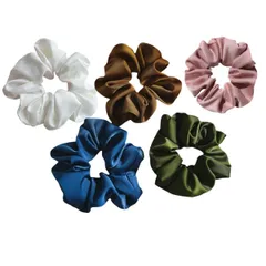 【人気商品】結婚式 上品 3/4/5/6/7点セット 大人 綺麗め シュシュセット 髪留め 大きめ 可愛いシュシュヘアアクセサリー ヘアゴム黒 和風シュシュシンプルレディースガールズ [SEISEI]