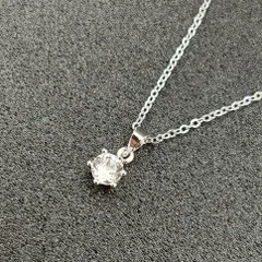 ジルコニア ネックレス シルバー silver925 新品 アクセサリー おしゃれ シンプル 天然石 トップ