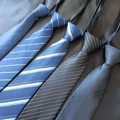 ネクタイ 5色セット ワンタッチ メンズ 社会人 お祝い ビジネス フォーマル ストライプ ネイビー フォーマル ドット