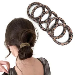 【新着商品】かわいい オシャレ 韓国風 頭が痛くならない ゴム 切れないゴム 髪 よく伸べるゴム 大人 太め おしゃれ 高弾性 ヘアゴム 5本セット 豹柄 ヘアゴム ヒョウ柄 髪留め ヘアアレンジ 跡がつかないコム グッズ 髪ゴム ヘアアクセサリー Natun