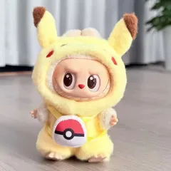 Labubu（ラブブ）用 着せ替え　衣装 ピカチュウ 着ぐるみ　ポケモン　ぬい服 フード一体型 POP MART ぬいぐるみ服 ポップマート　コスチューム　商品No.40