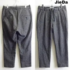 JieDa　ジエダ　ウール ツータックスラックス　W78cm / M　ストレッチ　テーパード　メンズ　暖パン　防寒　グレー　日本製のサムネイル