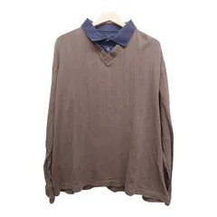 DOCKERS ドッカーズ　重ね着風カットソーシャツ サイズXL ダークブラウン コットン100% インド製 アメカジ 古着