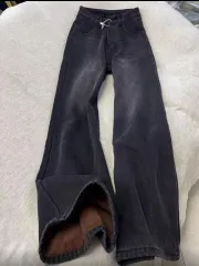 ワイドデニム ズボン 黒色 新品 XL