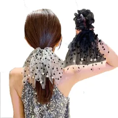 【在庫処分】レース ボリューム ヘアゴム 乙女 ドット柄 ヘアカフ ヘアカフス 2点セット ヘアフック 美しい ゴム 清楚 キュート リボン 髪飾り 女らしさ FASELE レディース おしゃれ