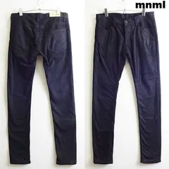 mnml　ミニマル　ベロアテイスト ブラック スリムパンツ　W82cm/ w30 / M　メンズ　裏パイル
