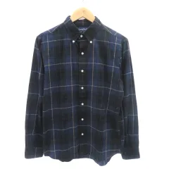 ジムフレックス Gymphlex カジュアルシャツ 長袖 ボタンダウン チェック柄 L マルチカラー 紺 ネイビー /YK1