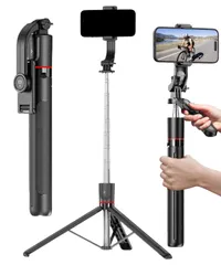 スマホ 三脚 自撮り棒 Soleil] 旅行用三脚 セルカ棒 172cm 収納一体型 軽量 Bluetoothリモコン付き 卓上三脚 [Lunenon 携帯スタンド iPhone Android対応 アクションカメラ撮影用 スマホ三脚 (特大)