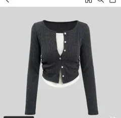 チャコール ゴージ カーディガン 長袖