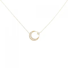 K18YG ムーン ダイヤモンド ネックレス 0.11CT