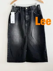【新品】Lee　リー ストレッチミドル丈デニムスカート 定価8,910円　XLサイズ　ブラック　カジュアル　ロング　おしゃれ　送料込み　6462524