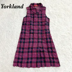 Yorkland ヨークランド ノースリーブワンピース チェック ピンク 7AR