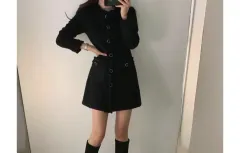 ツイードワンピース 結婚式ゲストドレス ほぼ新品