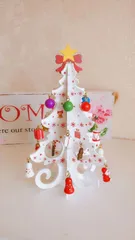 【在庫処分】クリスマスプレゼント 卓上 木製 おもちゃ クリスマス 卓上 飾り オーナメント 置物 飾り付け クリスマスツリー デコレーション 装飾 (ホワイト)