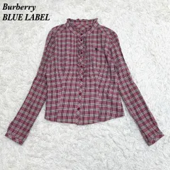 【美品】Burberry BLUE LABEL フリルチェックシャツ 38
