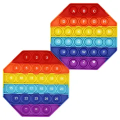 【人気商品】1個セット)プッシュポップ 知育おもちゃ 両面印刷 学習玩具 ボードゲーム 英語アルファベット プッシュポップバブル ストレス解消グッズ (数字 減圧おもちゃ 洗える可能 スクイーズ玩具 子供大人兼用 誕生日 Fuushspoy プレゼント