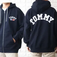 パーカー トミージーンズ オーバーサイズ メンズ ネイビー フーディ 裏起毛 ジップアップ TOMMY JEANS DM0DM16817
