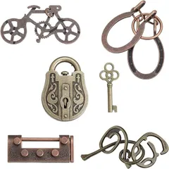 COZENTA 知恵の輪 知恵玩具 リングパズル 暇つぶし 立体パズル 知育玩具 5点セット