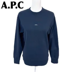 【美品】A.P.C 長袖トレーナー コットン XS ロゴ ネイビー