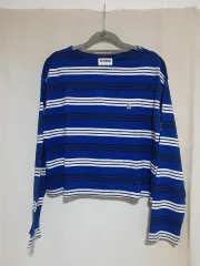 新品) モカ썸 レディース クロップド ストライプ 長袖Tシャツ M