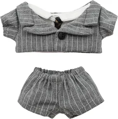 COZENTA 人形 ぬいぐるみ 服 ぬい服 シャツ ズボン スーツ ネクタイ セット かわいい 10cm (グレー)