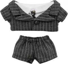 COZENTA 人形 ぬいぐるみ 服 ぬい服 シャツ ズボン スーツ ネクタイ セット かわいい 10cm (ブラック)