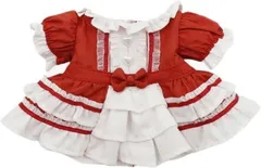 COZENTA 人形 ぬいぐるみ 服 ぬい服 ロリータ風 メイド ワンピース (レッド,  20cm)