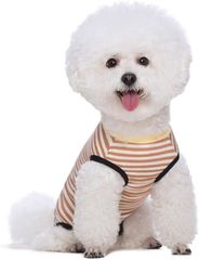COZENTA 術後服 術後ウェア エリザベスカラーの代わり 犬用 オス メス 兼用 避妊 舐め防止 (ブラウン,  M)