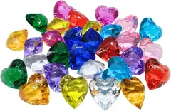 COZENTA 宝石 おもちゃ 大きい 大量 セット (ハート型 40mm 30個)